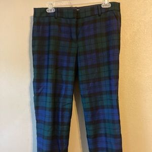 J Crew Wool Skimmer Blackwatch Plaid Pants 8